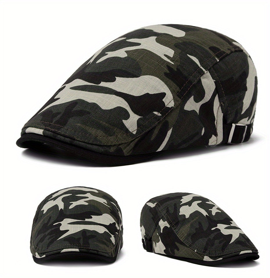 Fashionable Camouflage Beret for Men and Women - Soft, Lightweight Newsboy Cap for Spring, Summer, Autumn - Outdoor Casual Hat, Thin, Caps