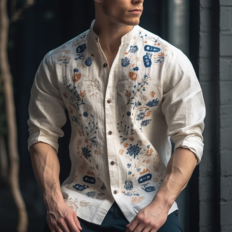 Men's Long-sleeved Shirt Printing E-commerce Loose