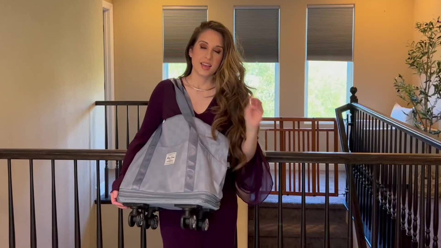 Versatile Expandable Travel Bag with Wheels - Large Capacity, Foldable Nylon Luggage in Checkered Design, Dry/Wet Separation, Fits Trolley Cases, with Adjustable Straps for Sports, Fitness & Moving - Available in Multiple Col