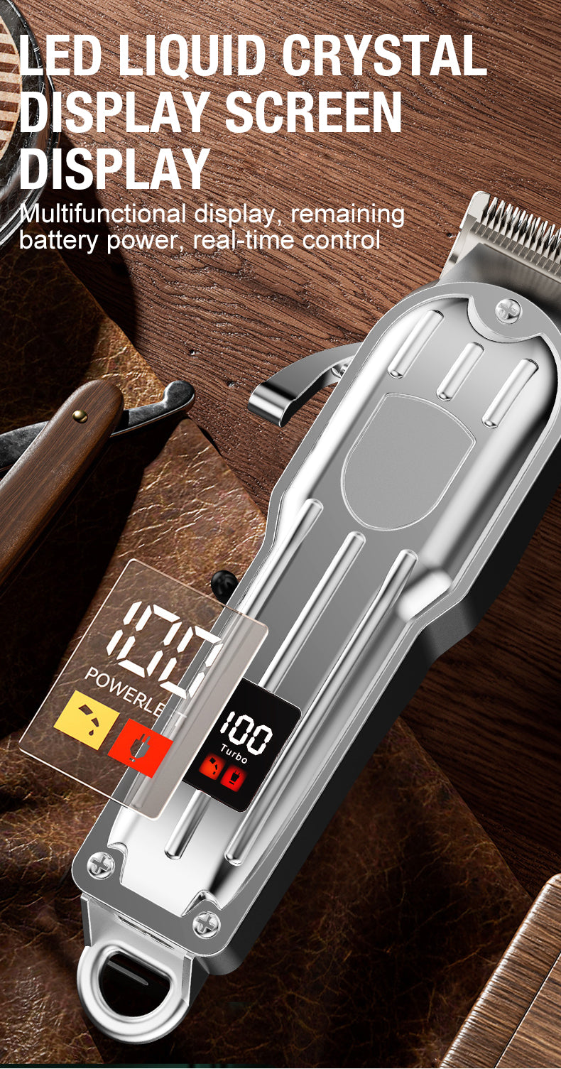 All metal men's hair clipper, electric push clipper, household electric hair clipper, hair salon, high-power pet clipper