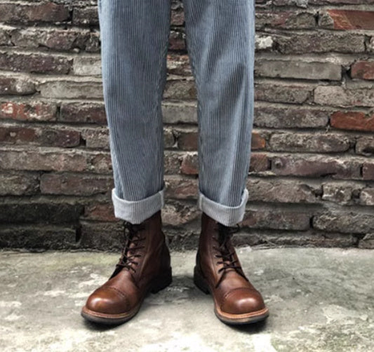 American Retro Leather Desert Boots Viscose Martin Boots