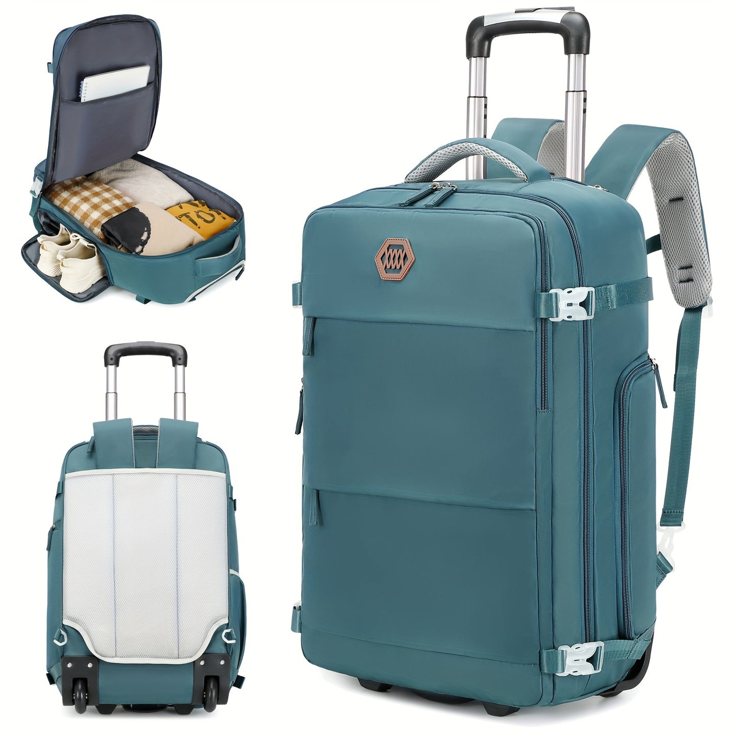 17-inch Wheeled Travel Laptop Backpack - Large Rolling Backpack For Men And Women - Carry-on Luggage Bag, Business School Computer Backpack, Back-to-school Season Backpack