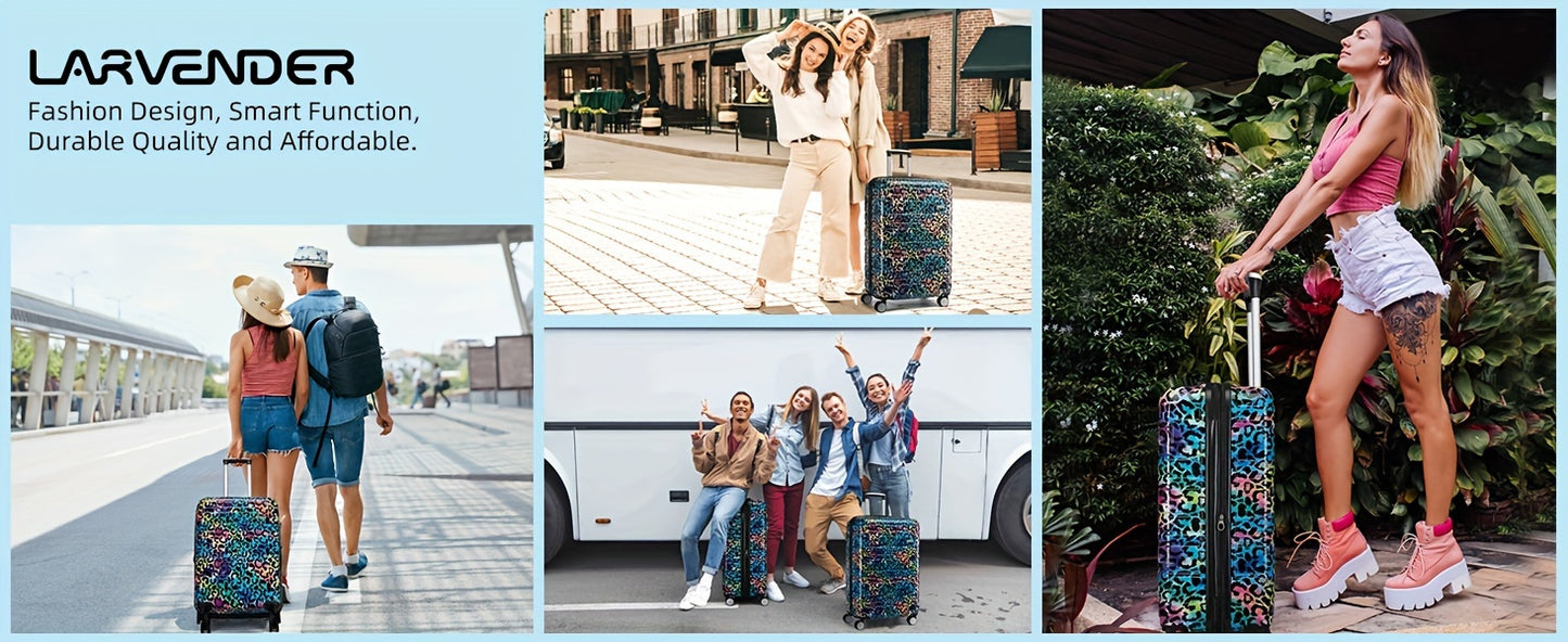 Luggage Sets 3 Piece, Hardside 20 IN Carry on Luggage Airline Approved PC+ABS Suitcase Set with Spinner Wheels TSA Lock, Lightweight Rolling Suitcase for Men and Women, Cheetah Print