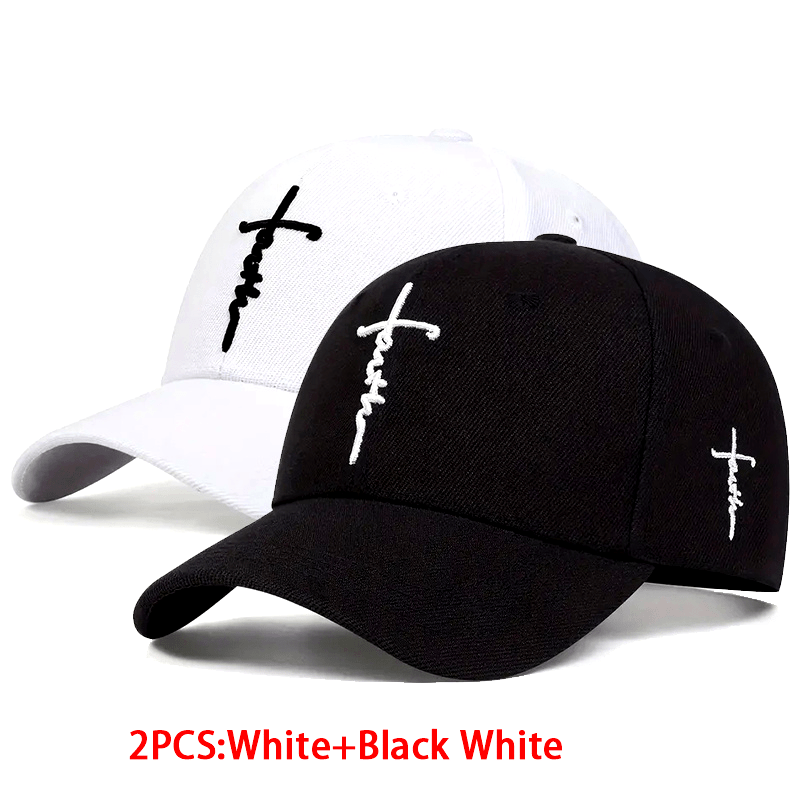 2-pack Unisex Baseball Caps, Stylish Cross Embroidered Duckbill Caps, Lightweight And Comfortable Baseball Caps, Suitable For Outdoor Sports And Casual Wear