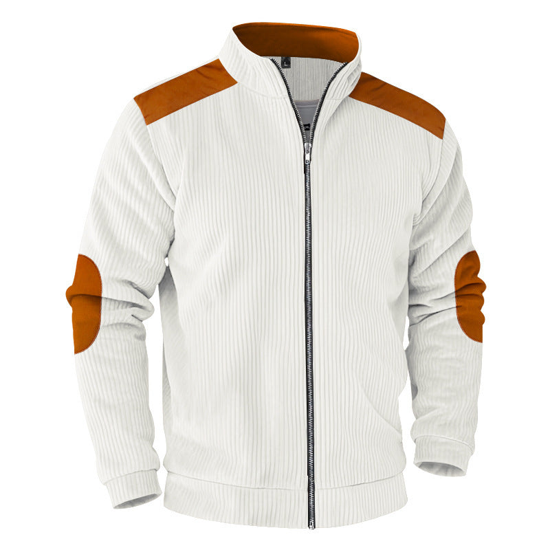 Retro Stand Collar Zipper Cardigan Casual Jacket For Men