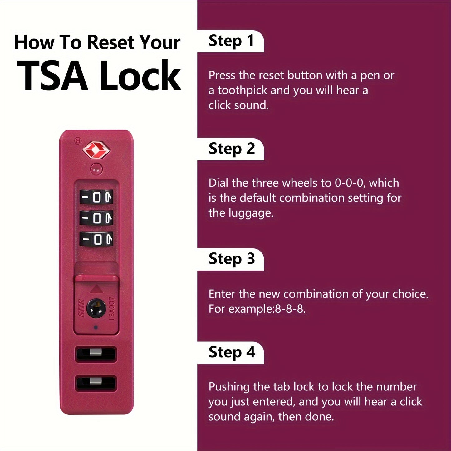 Purple 5-Piece Hardside Luggage Set With Spinner Wheels And TSA Locks, Lightweight Bag With Handle