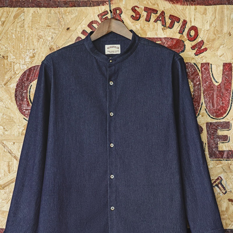 Retro Crew Neck Casual Long Sleeve Shirt Coat Men's Autumn