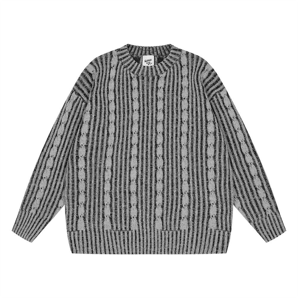 Fashion Vertical Stripes Casual Sweater Men