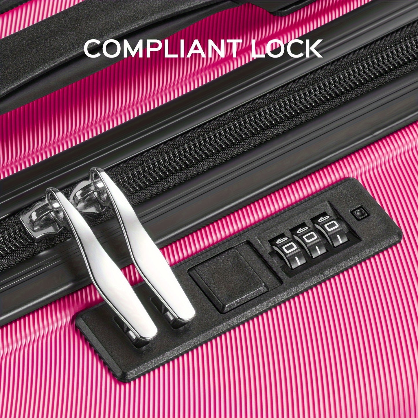 3-Piece Set Luggage (20"+24"+28") for Travel, Large Space and Elegant color, with Secure Combination Lock