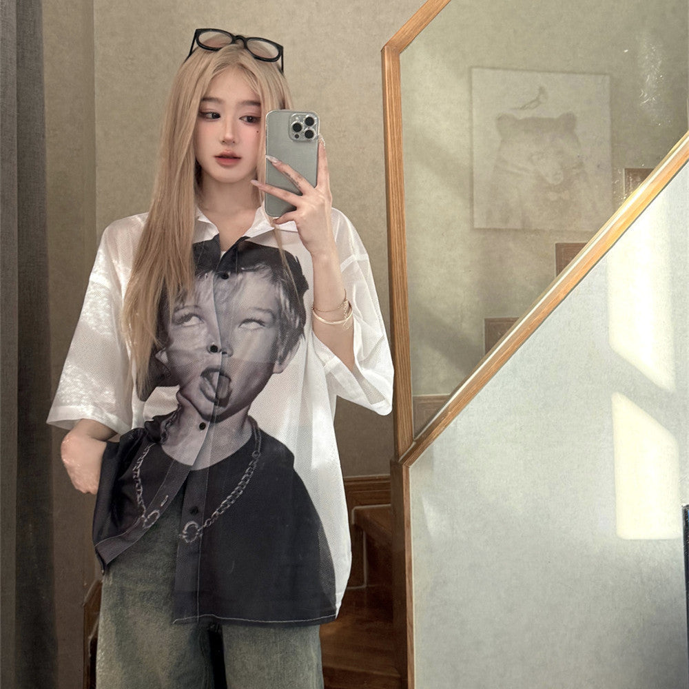 Creative Fashion Short-sleeved Shirt For Men And Women