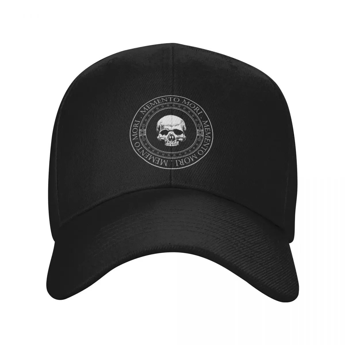 1pcMemento Mori III - Memento Mori Art - Skeleton Skull Logo - Latin Phrase Quotes Baseball Cap hats for men Men Caps Women's