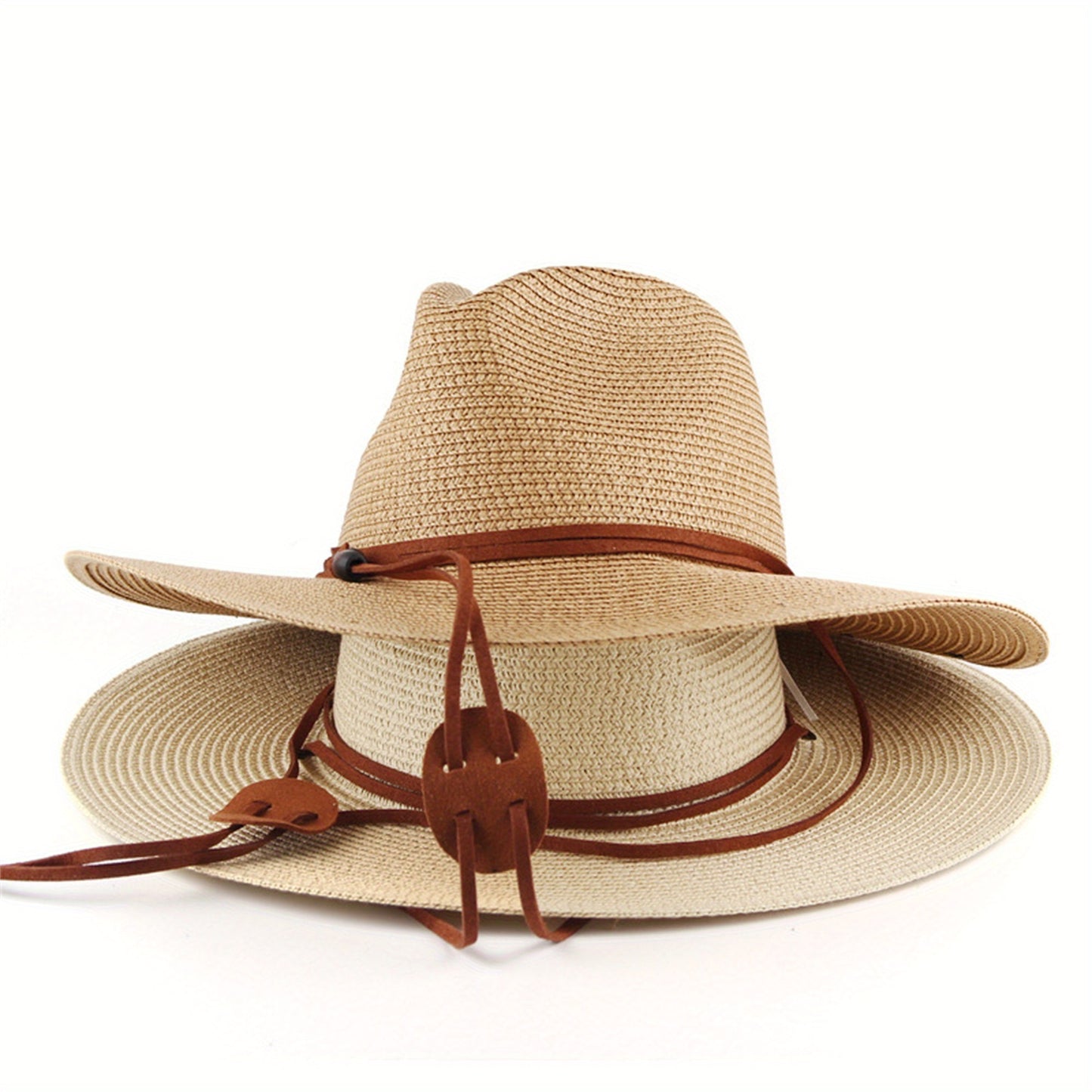 Men Women Panama Hat Wide Brim Straw Sun Hat Sun Protection Beach Caps for Travel Camping Hiking Outdoor