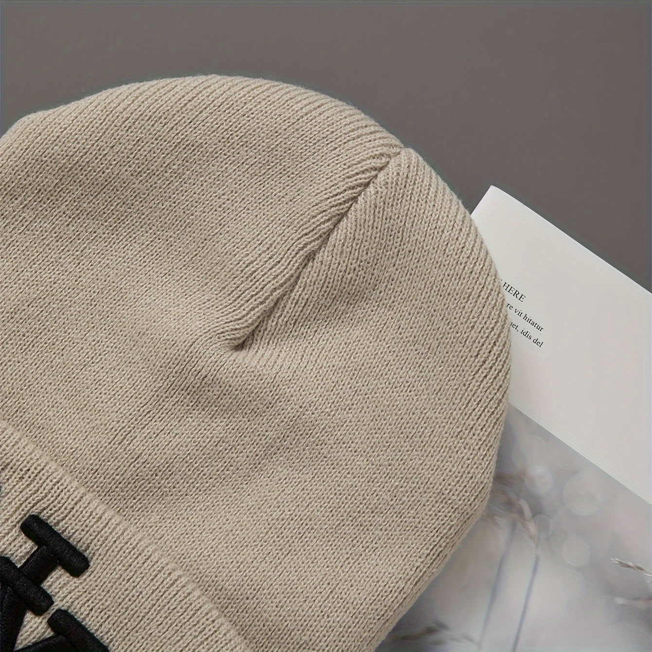 3-Pack Unisex Winter Beanie Hats, Solid Color Knitted Warm Outdoor Caps with Embroidered NY Logo, Hand Washable, Black