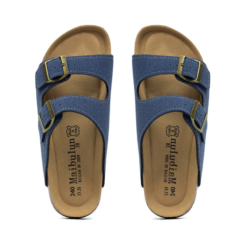 Flat Anti-slip Cork Slippers For Men And Women