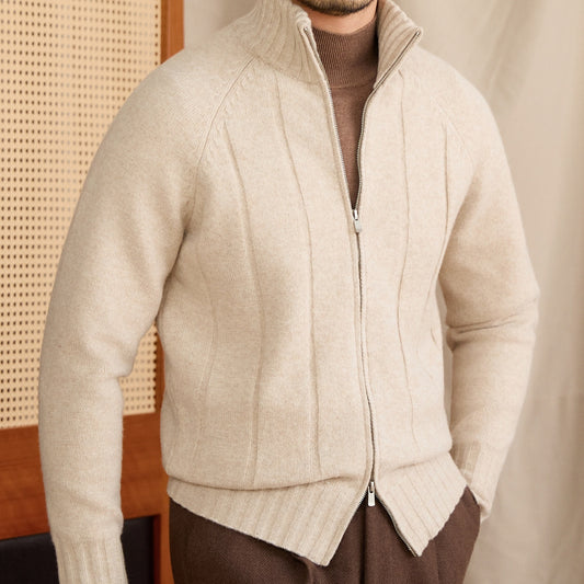Short, Stylish Wool-blend Sweater For Men