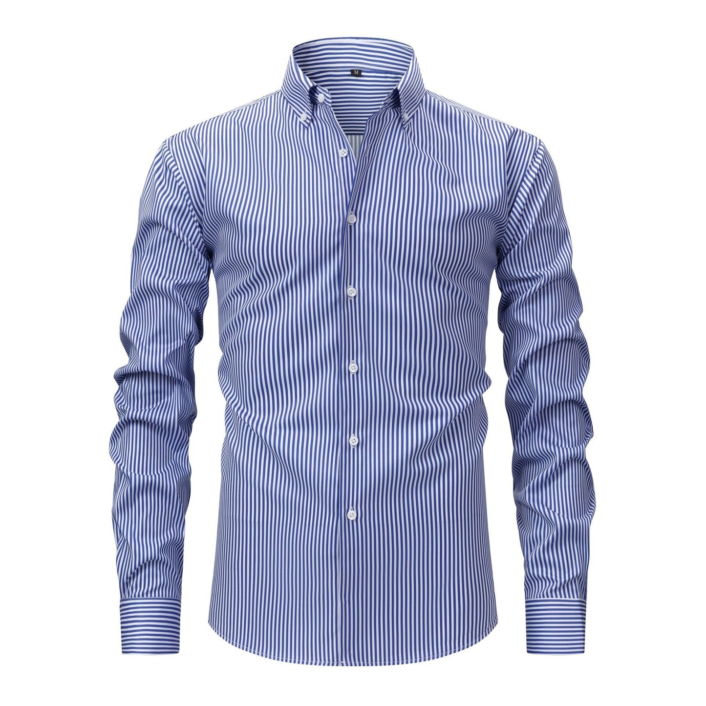 Non-ironing Anti-wrinkle Business Casual Striped Long-sleeved Men's Shirt