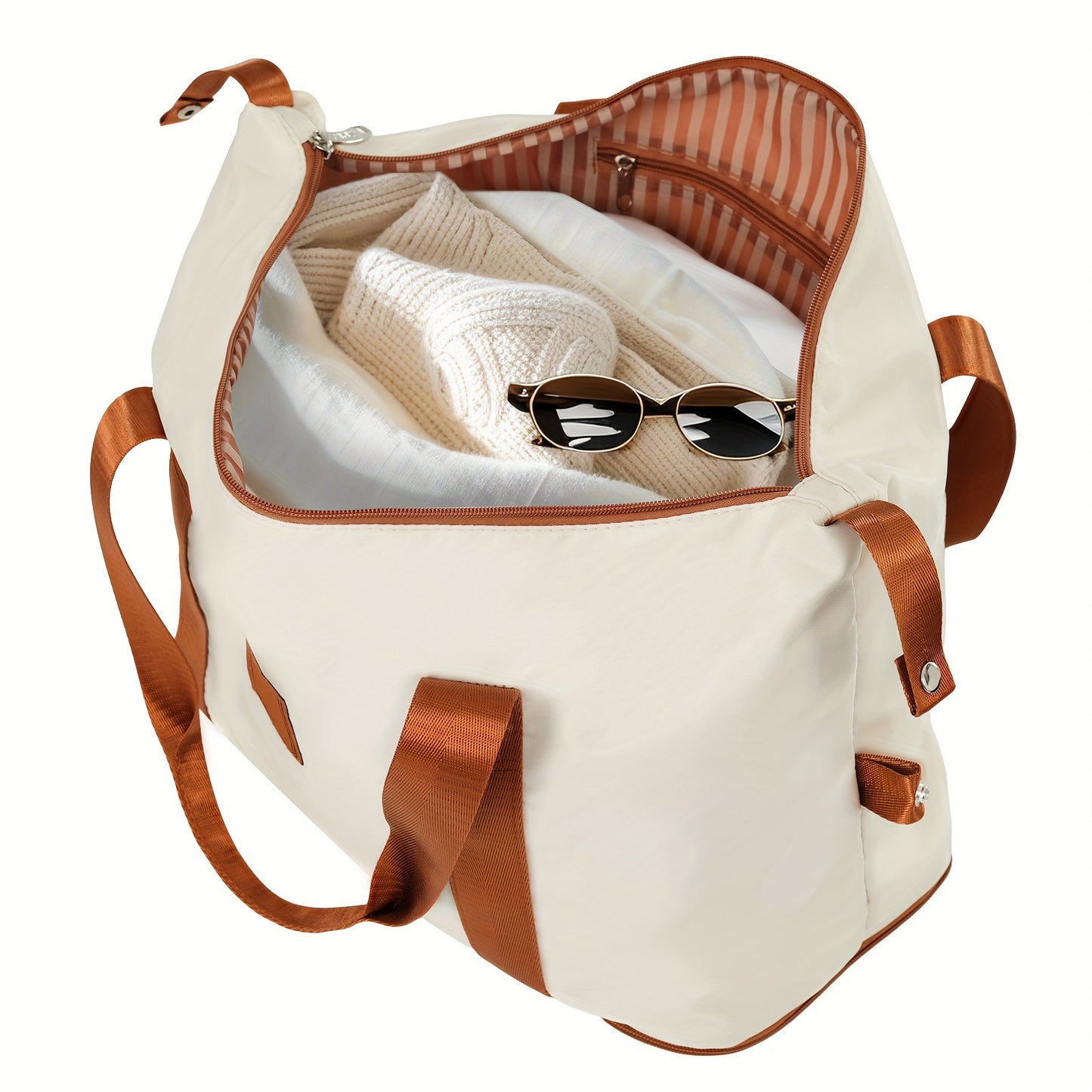 3-Piece Vintage Hardshell Luggage Set - 20in Carry-on Suitcase with Telescoping Handle, Double Spinner Wheels, TSA-Approved Combination Lock, and Durable ABS Shell - Includes Weekender Duffel Bag and Toiletry Bag for Easy Tra