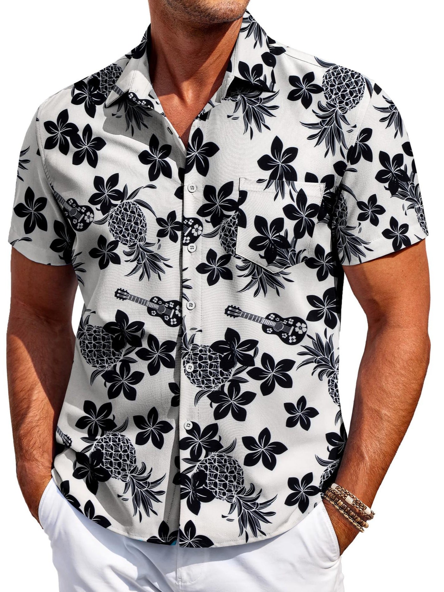 Men's Shirt Versatile New Fashion Trendy Hawaiian Short Sleeve