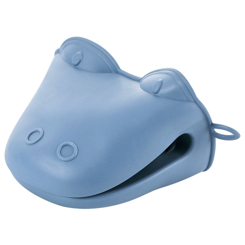 Thickened Oven Gloves High Temperature Resistant Cartoon Hippo Silicone Hand Clip