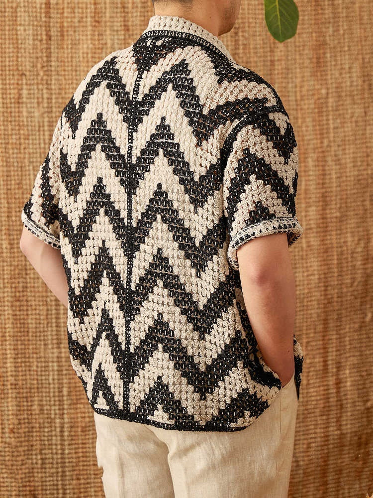 Beach Knitted Short-sleeved Cardigan Loose Casual Top