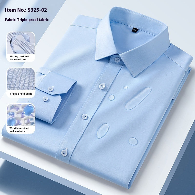 Seamless Three-proof Long-sleeved Men's Shirt Anti-wrinkle