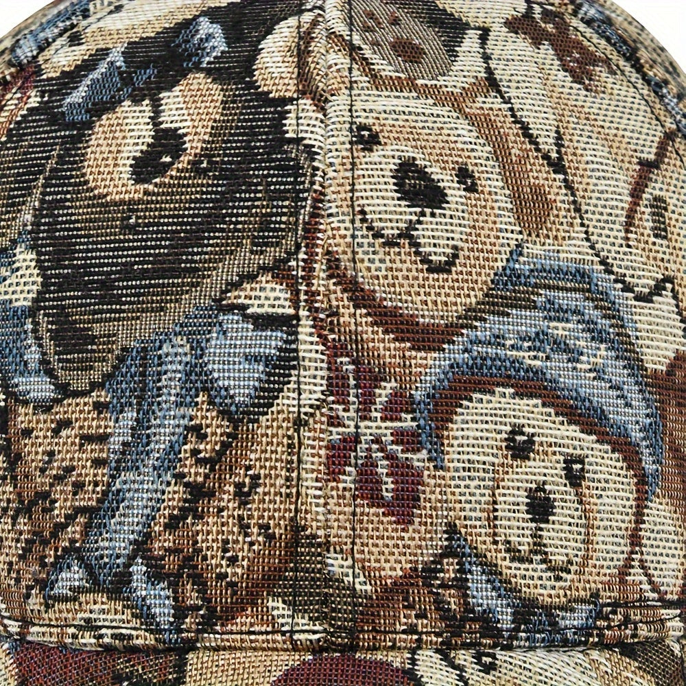 1Pc Cute Bear Baseball Cap New Spring Sunhat Dog Print Men Women Unisex-Teens Cotton Snapback Caps Fashion Hip Hop Vintage Hat