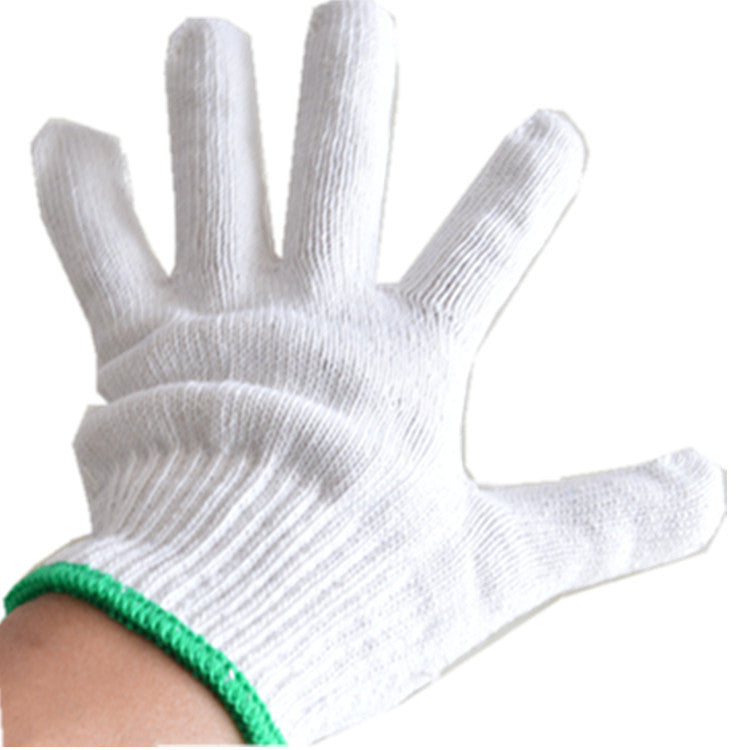 White Breathable Hand Fitted Labor Protection Gloves