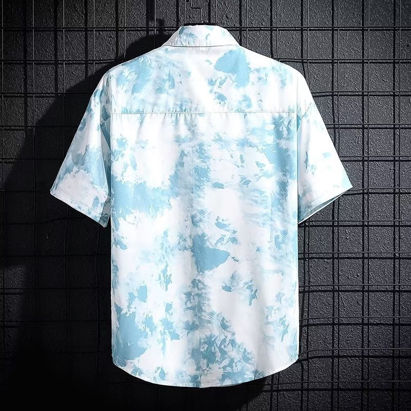 Men's Ice Silk Breathable Summer High-end Printed Shirt