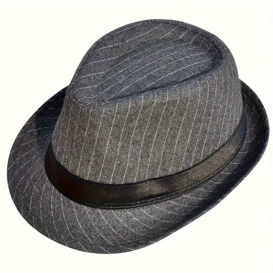 2pcs Elegant Men's Fedora Hats, Cotton Blend (20% Cotton, 80% Polyester), British Retro Style Jazz Caps