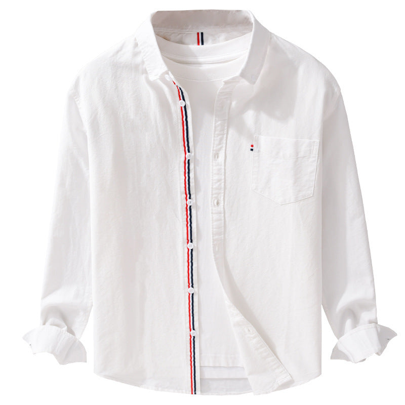 Men's British-style Oxford Long-sleeved Shirt