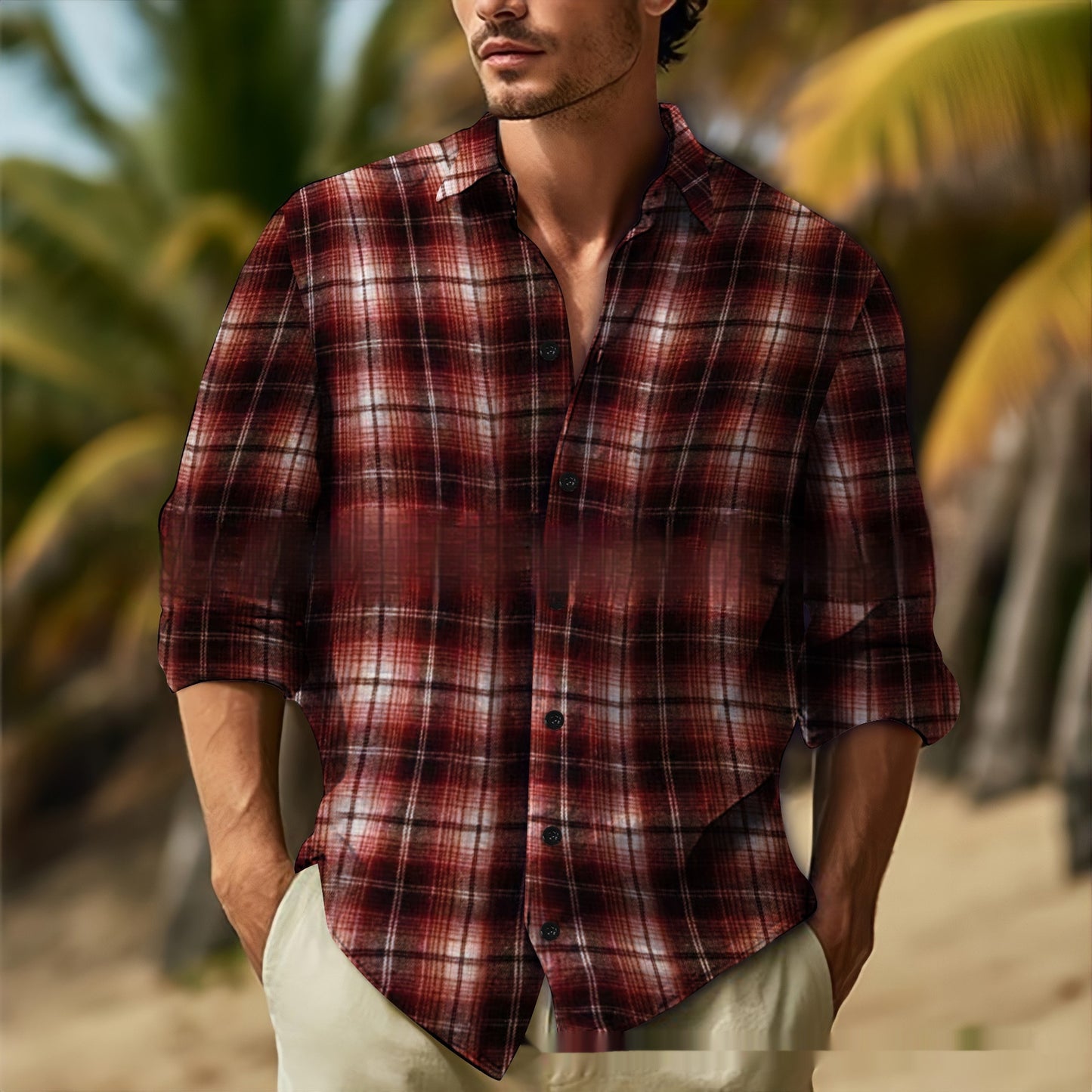 Men's Daily Leisure Lapel Long Sleeve Shirt