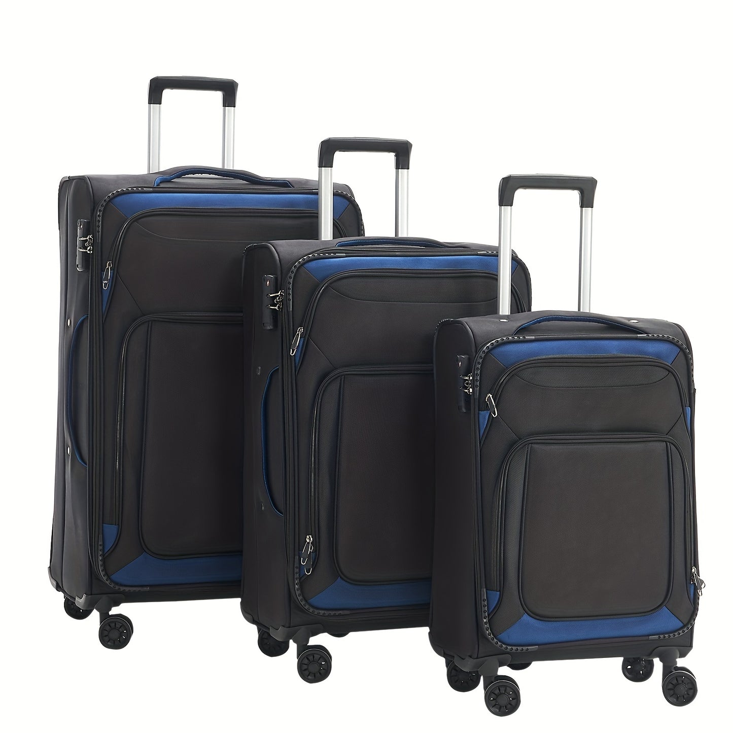 Softside Luggage Sets With Spinner Wheels 3pcs Set Lightweight Suitcase Set With TSA Lock, Expandable Luggage Sets With Inside Pocket